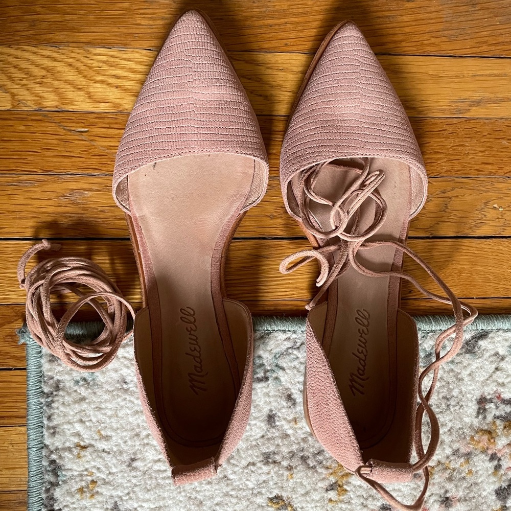 Madewell Suede Flats-Blush Pink-Size 6